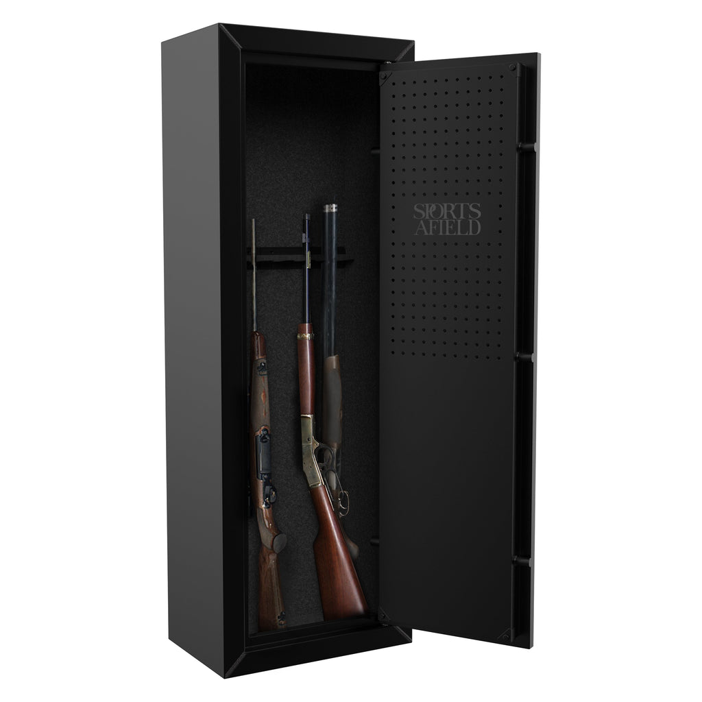 Sports Afield SA5308GS 8 Gun Cabinet Black Door Open Full
