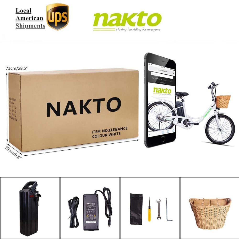 Nakto Elegance Step-Through City Cruiser Electric Bike 250W 36V