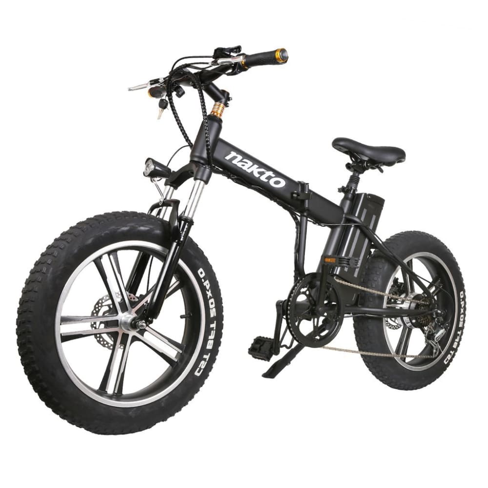 Electric Folding Bike Fat Tire Nakto Mini Cruiser 350W 48V 10Ah - electric bike
