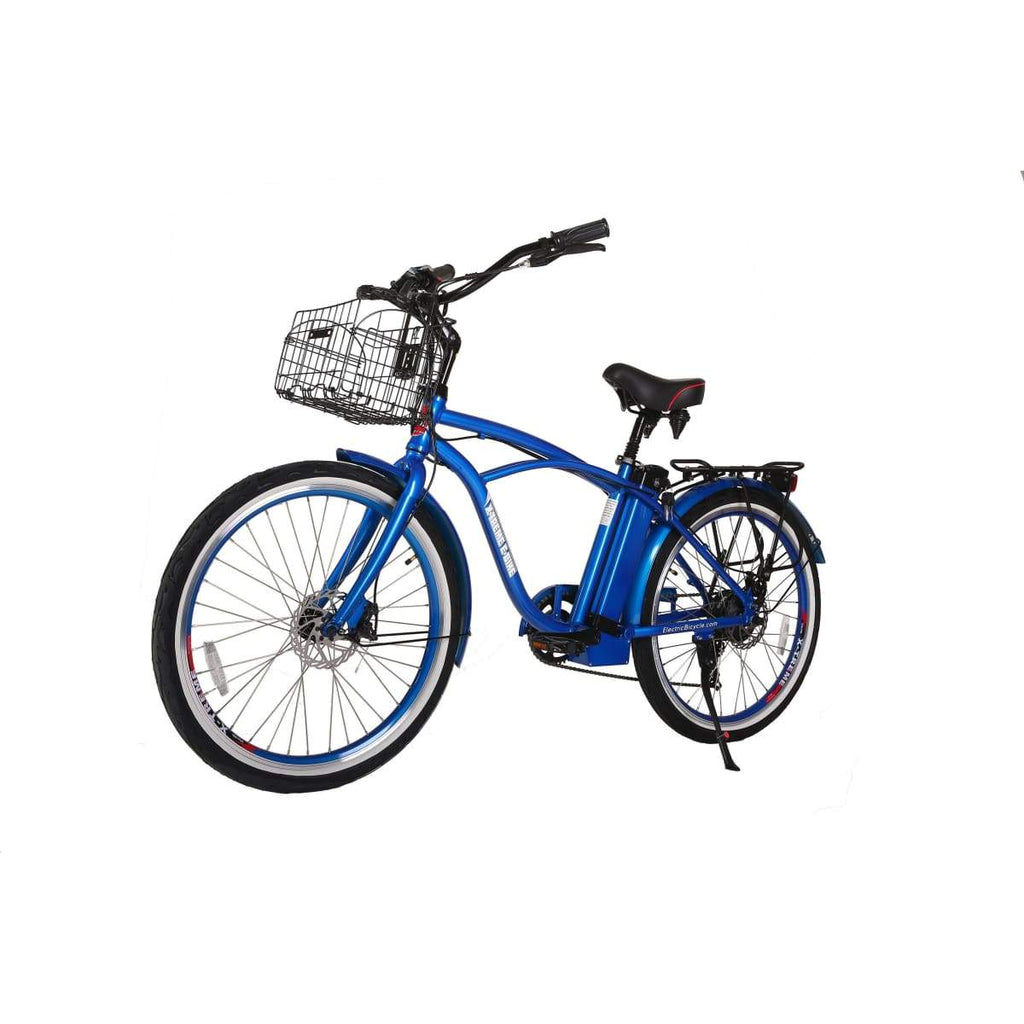 Electric Beach Cruiser Bike X-Treme Newport Elite 300W 24/36V - Metallic Blue - Electric Bike $1052.00